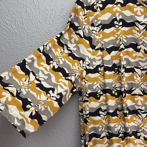 People Tree Running Horses Yellow and Black Dress - Picture 3 of 6